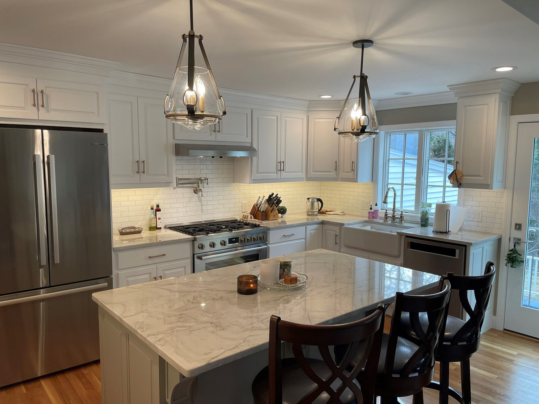 Quartzite countertops installed in a Connecticut kitchen by Pistritto Marble